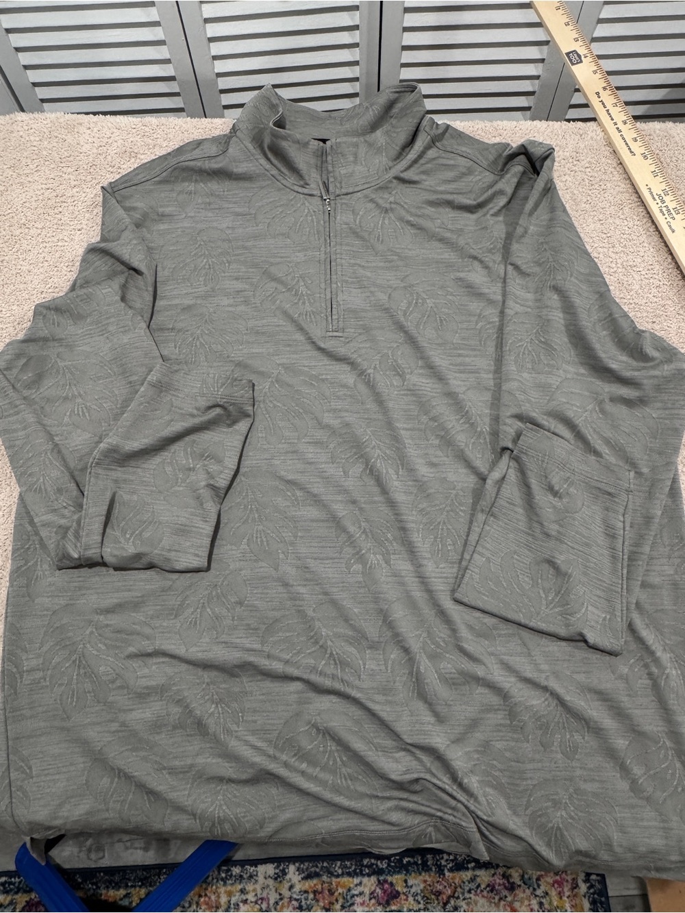 Tommy Bahama IslandZone 2XLT Leaf Print Half Zip Performance Polo